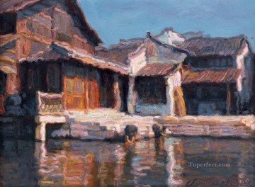  hans - Paisaje chino de River Village Pier Shanshui